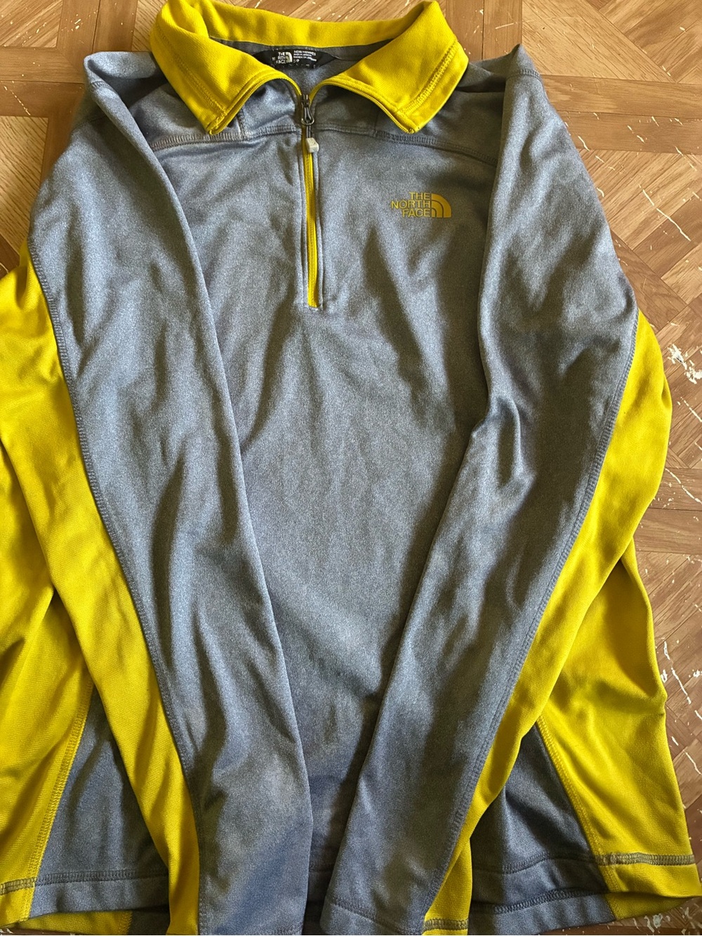 The North Face Men’s Zip Fleece — Gray with Yellow Accents